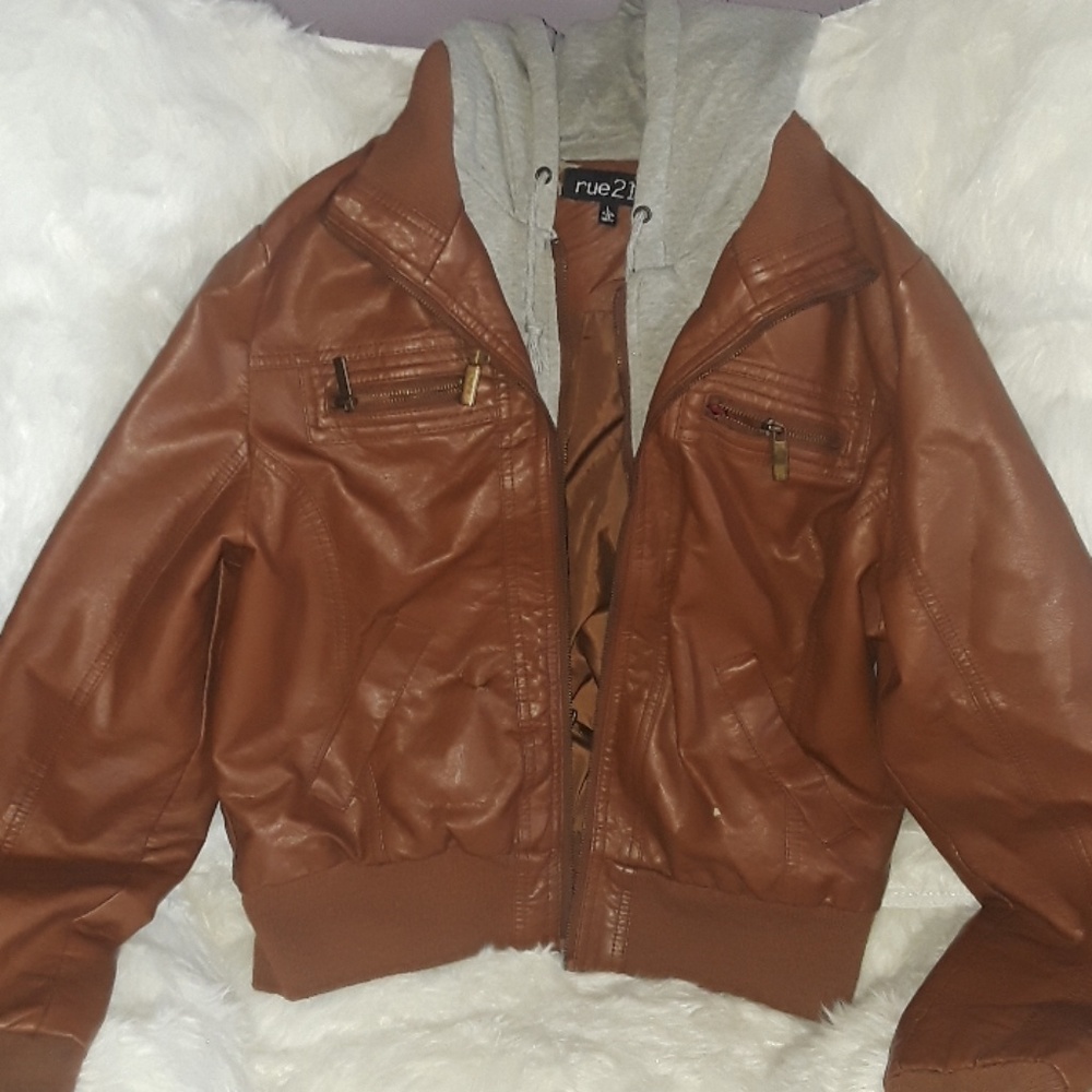 Brown leather jacket